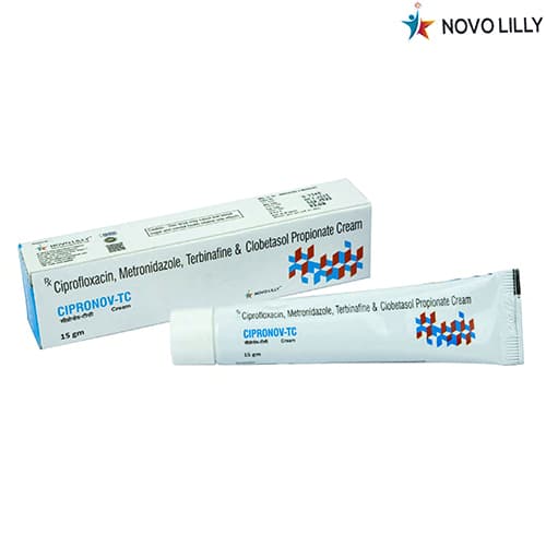 CIPROFOXACIN, METRONIDAZOLE, TERBINAFINE, CLOBETASOL CREAM